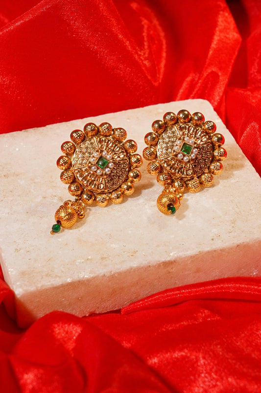 NIHAL- Gold Stud Earrings