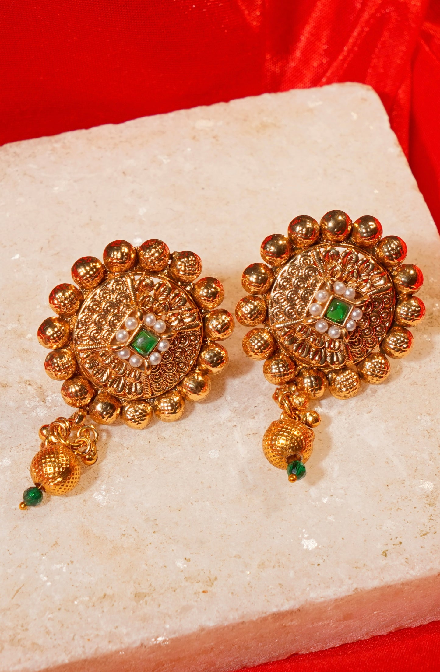 NIHAL- Gold Stud Earrings
