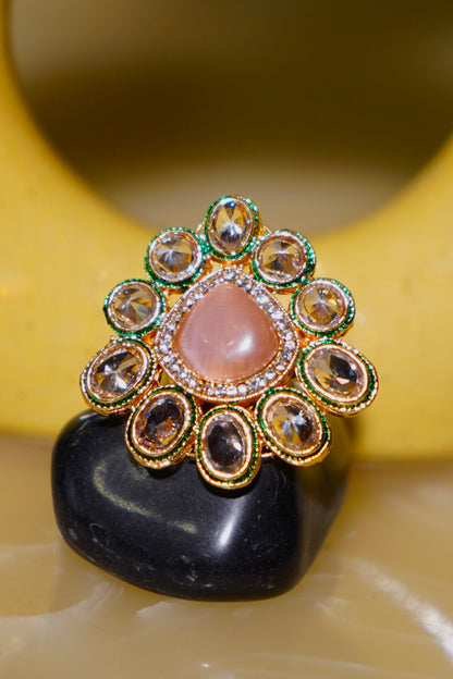 AMARA- Kundan Adjustable Statement Ring