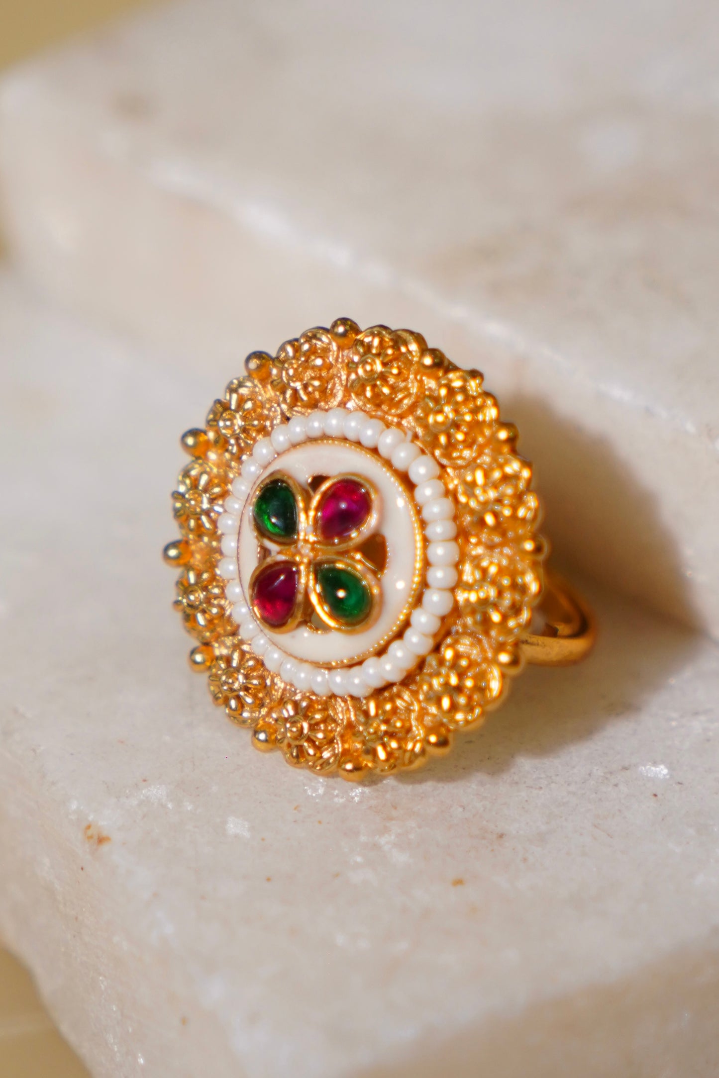 MAHEEN- Gold Antique Adjustable Ring
