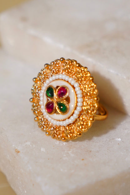 MAHEEN- Gold Antique Adjustable Ring