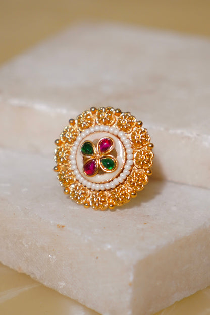 MAHEEN- Gold Antique Adjustable Ring