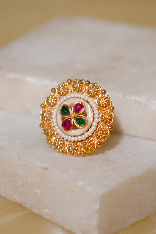MAHEEN- Gold Antique Adjustable Ring