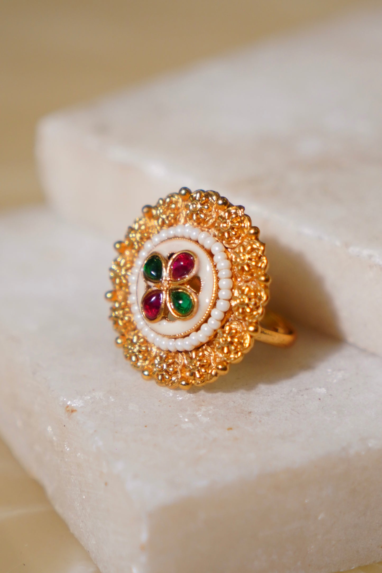 MAHEEN- Gold Antique Adjustable Ring