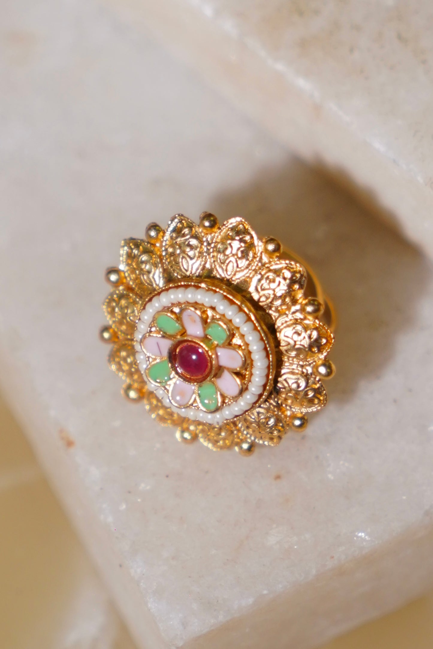 AISHA- Gold Antique Adjustable Ring
