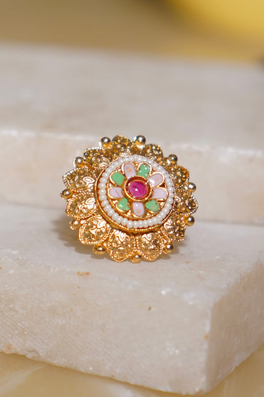 AISHA- Gold Antique Adjustable Ring