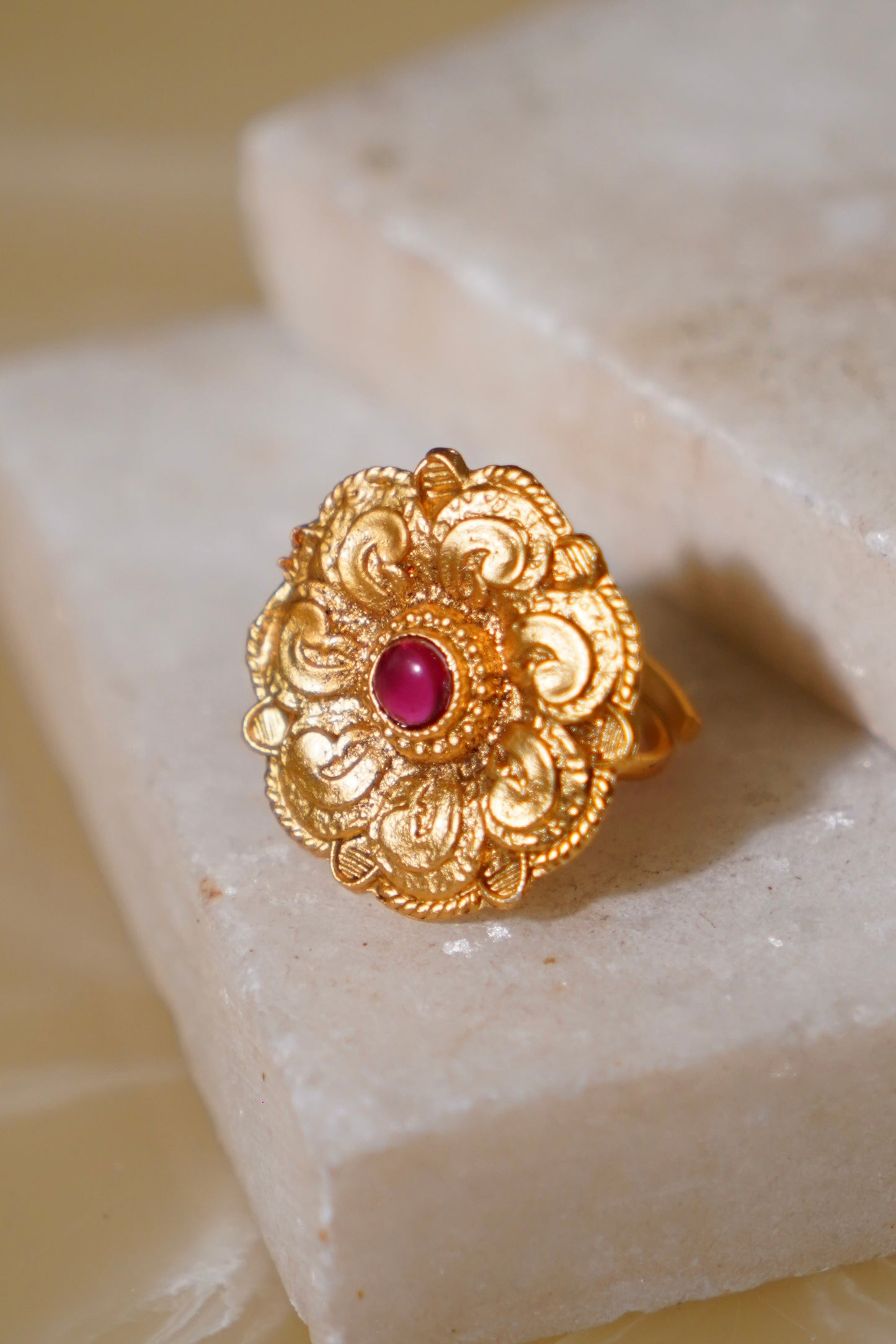 AYLA- Gold Antique Adjustable Ring
