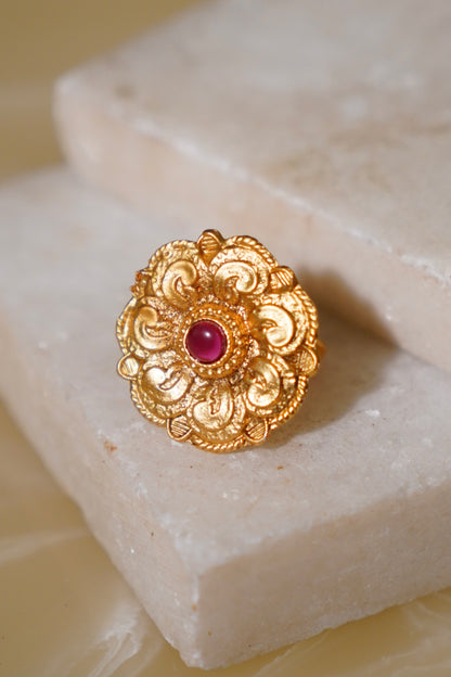 AYLA- Gold Antique Adjustable Ring