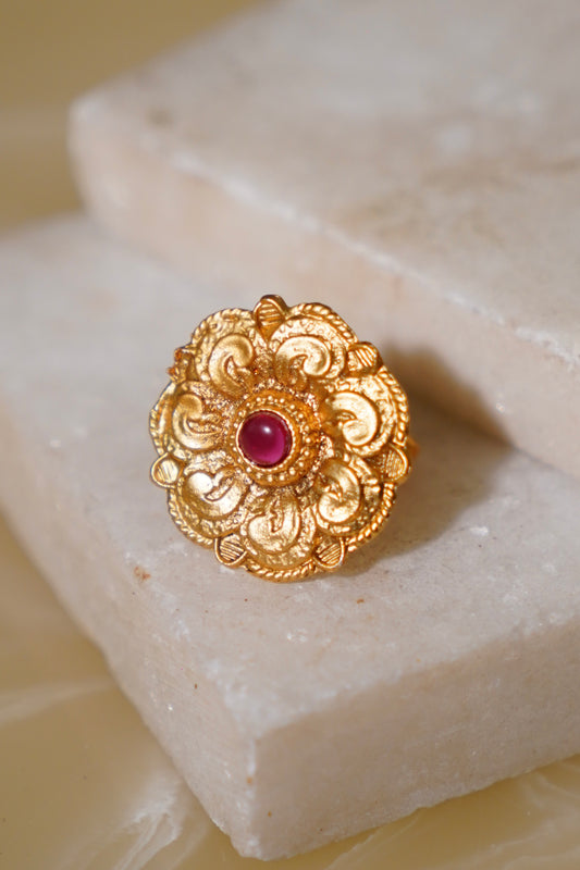 AYLA- Gold Antique Adjustable Ring