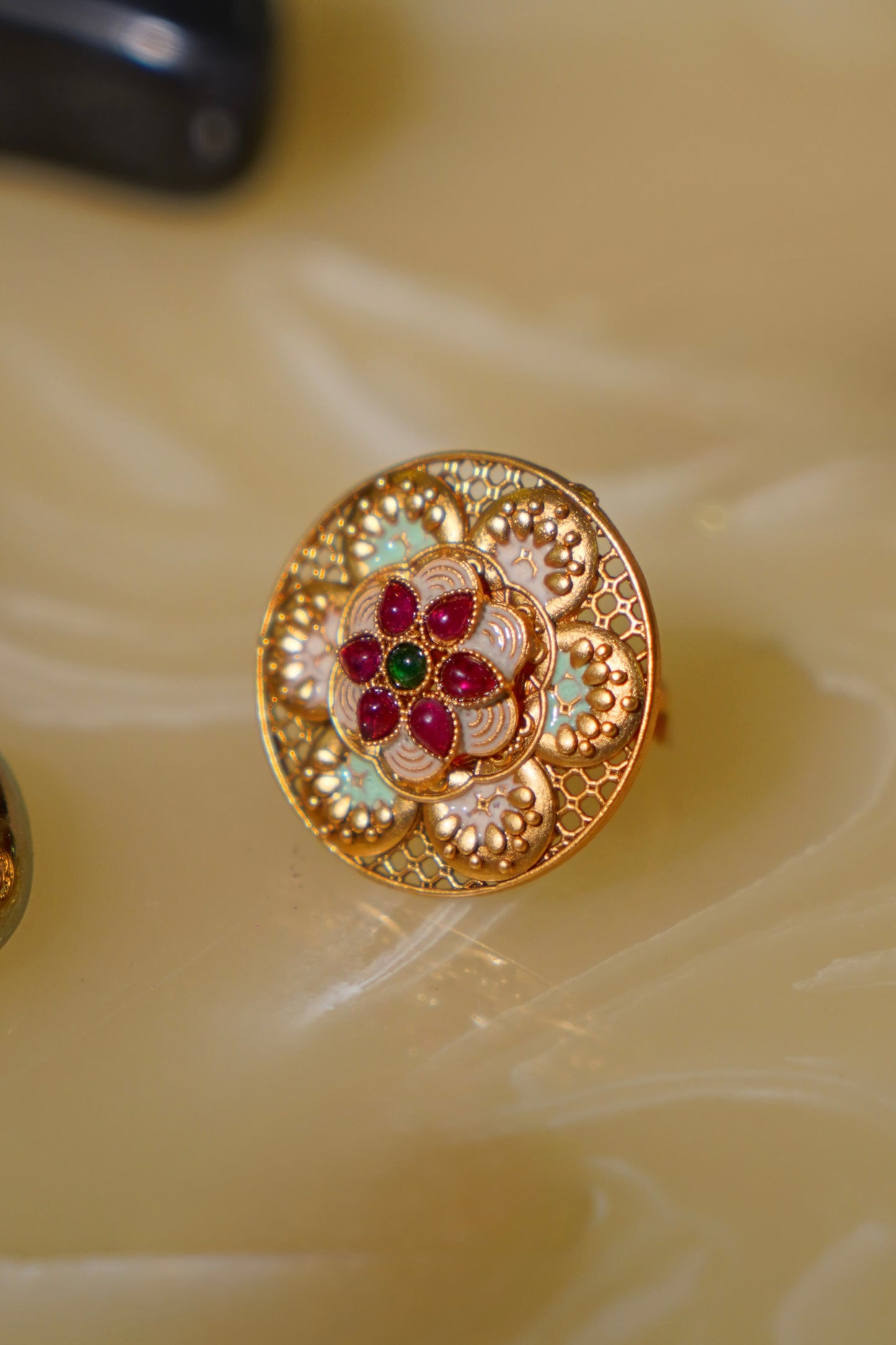 RAHIMA- Gold Antique Adjustable Ring