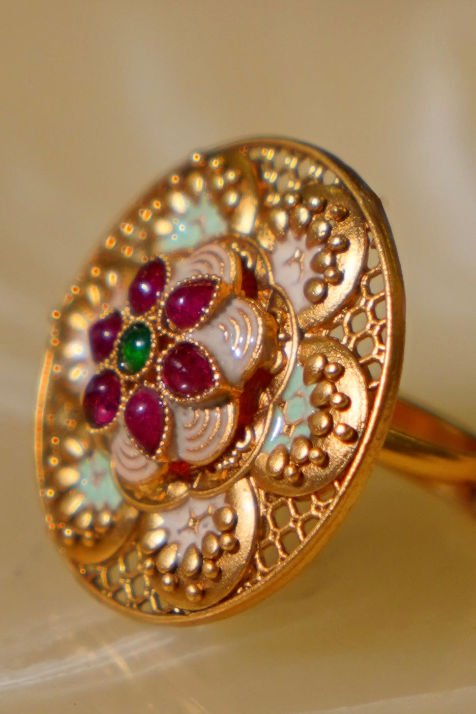 RAHIMA- Gold Antique Adjustable Ring