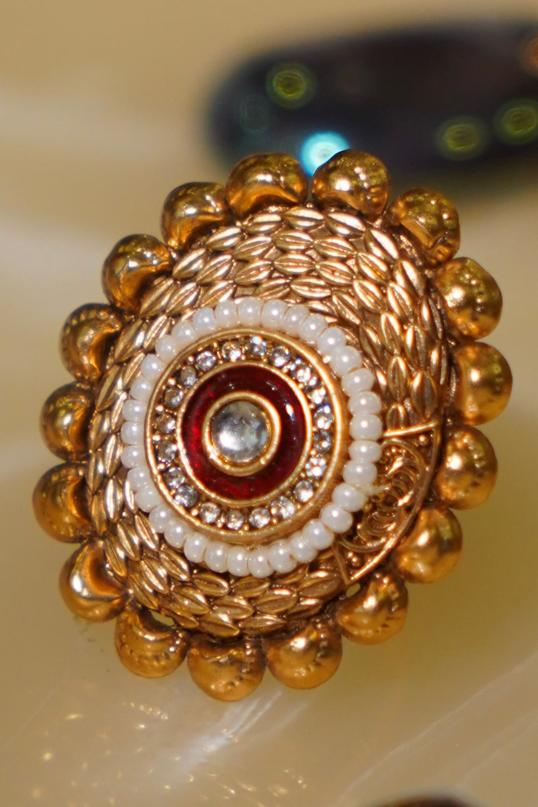 SAMIA- Gold Antique Adjustable Ring