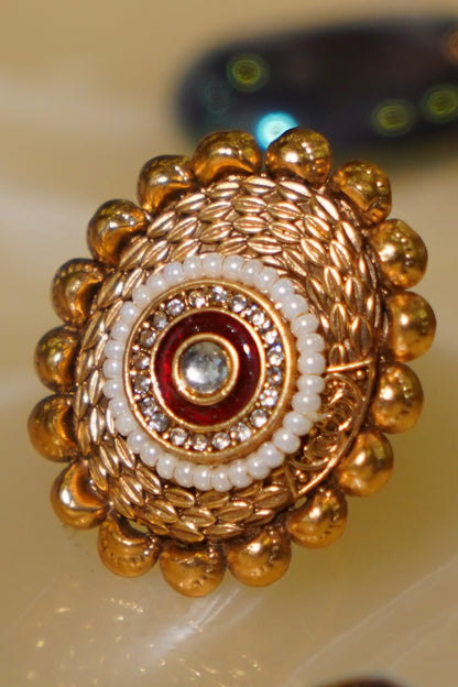 SAMIA- Gold Antique Adjustable Ring
