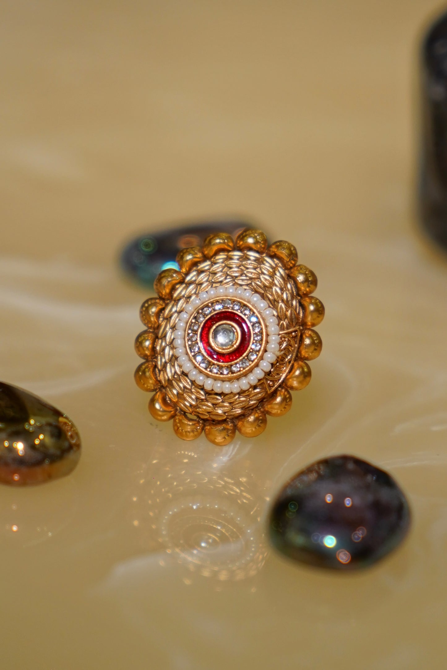 SAMIA- Gold Antique Adjustable Ring