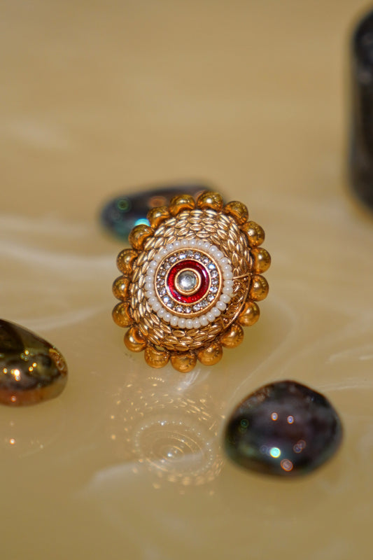 SAMIA- Gold Antique Adjustable Ring