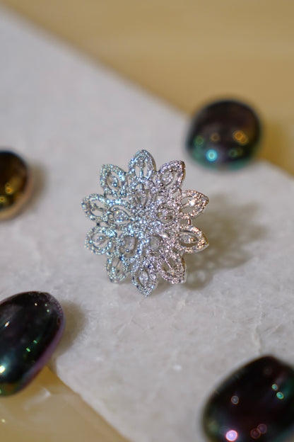 SEEMAL- Floral Adjustable AD Ring