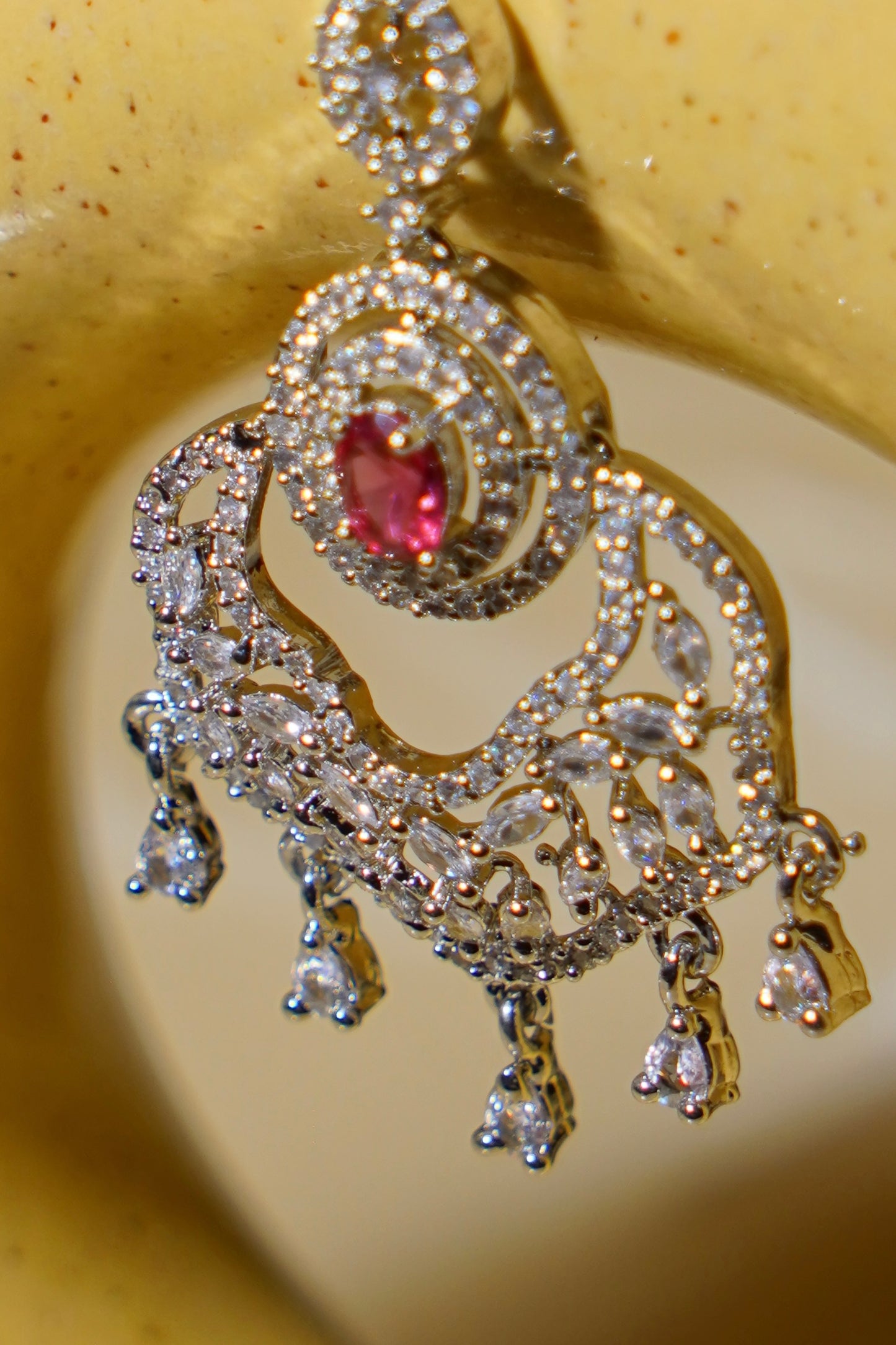 JULIA- Rhodium Plated AD Maang Tikka