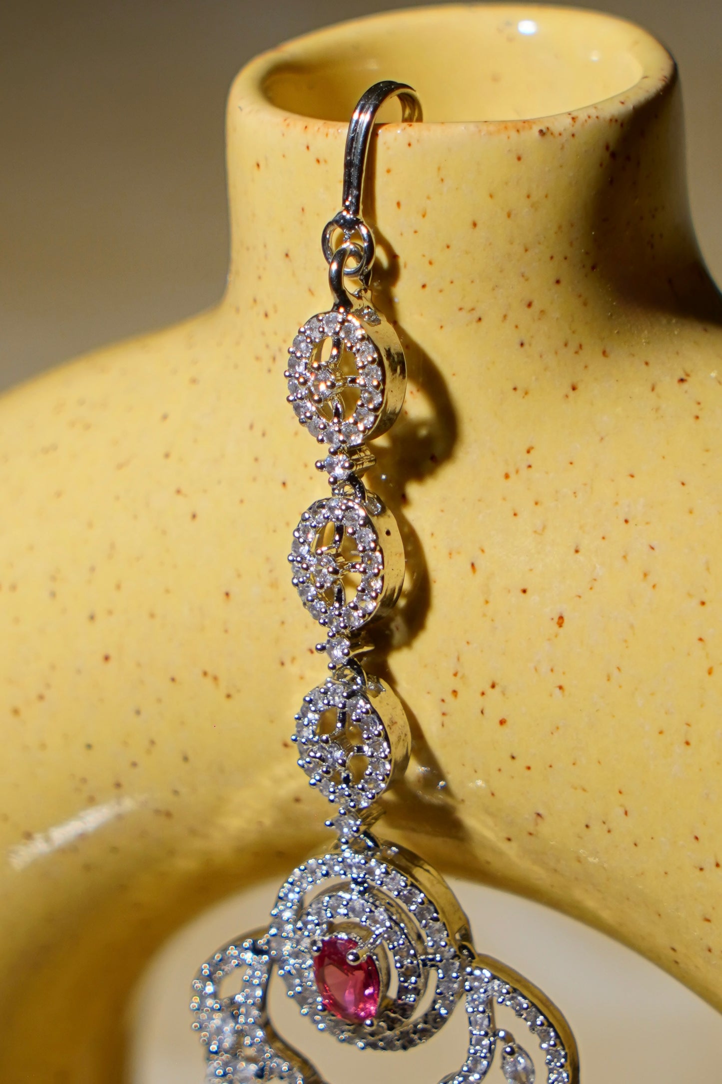 JULIA- Rhodium Plated AD Maang Tikka