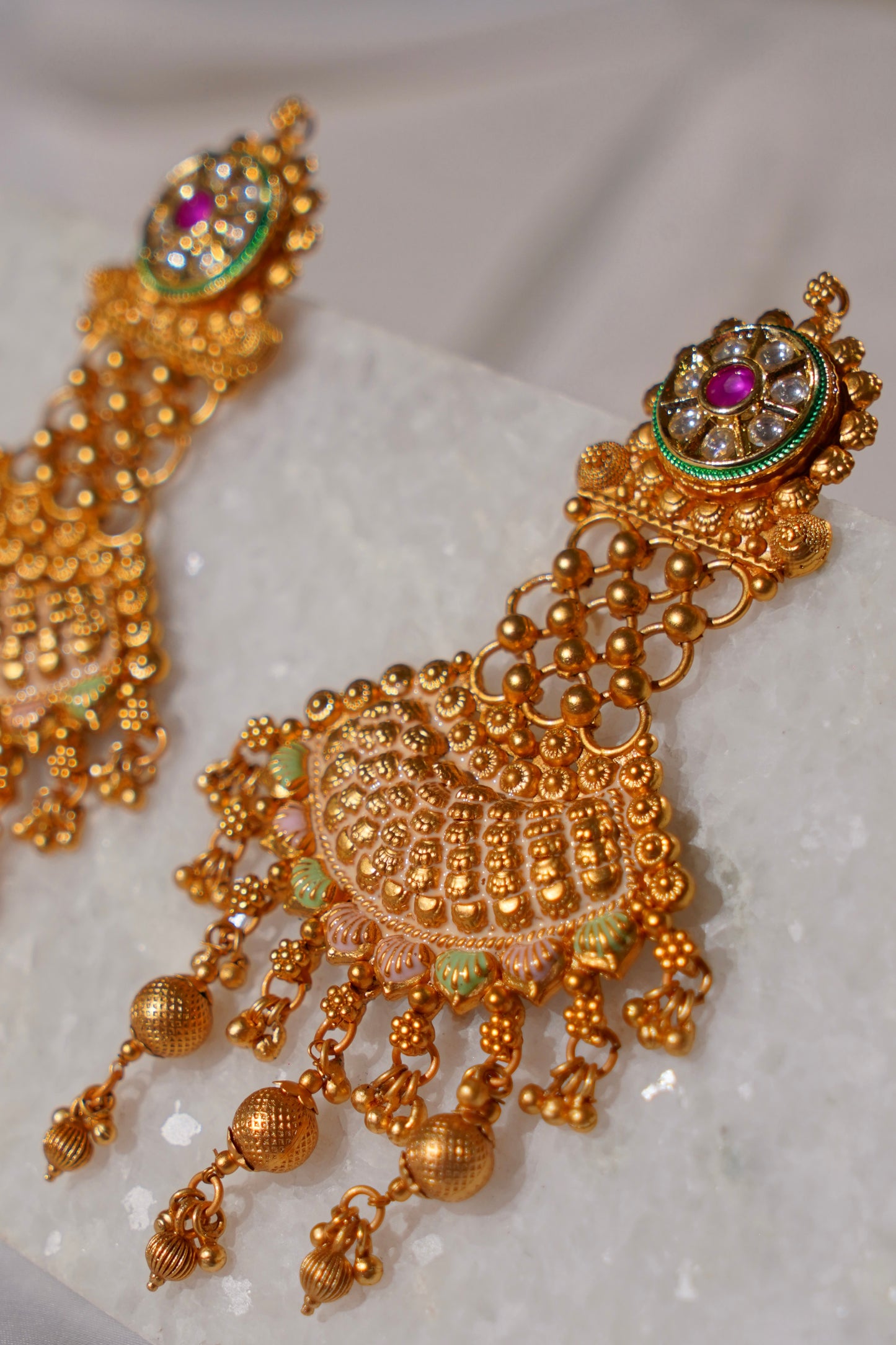 ANIKA- Gold Dangling Earrings