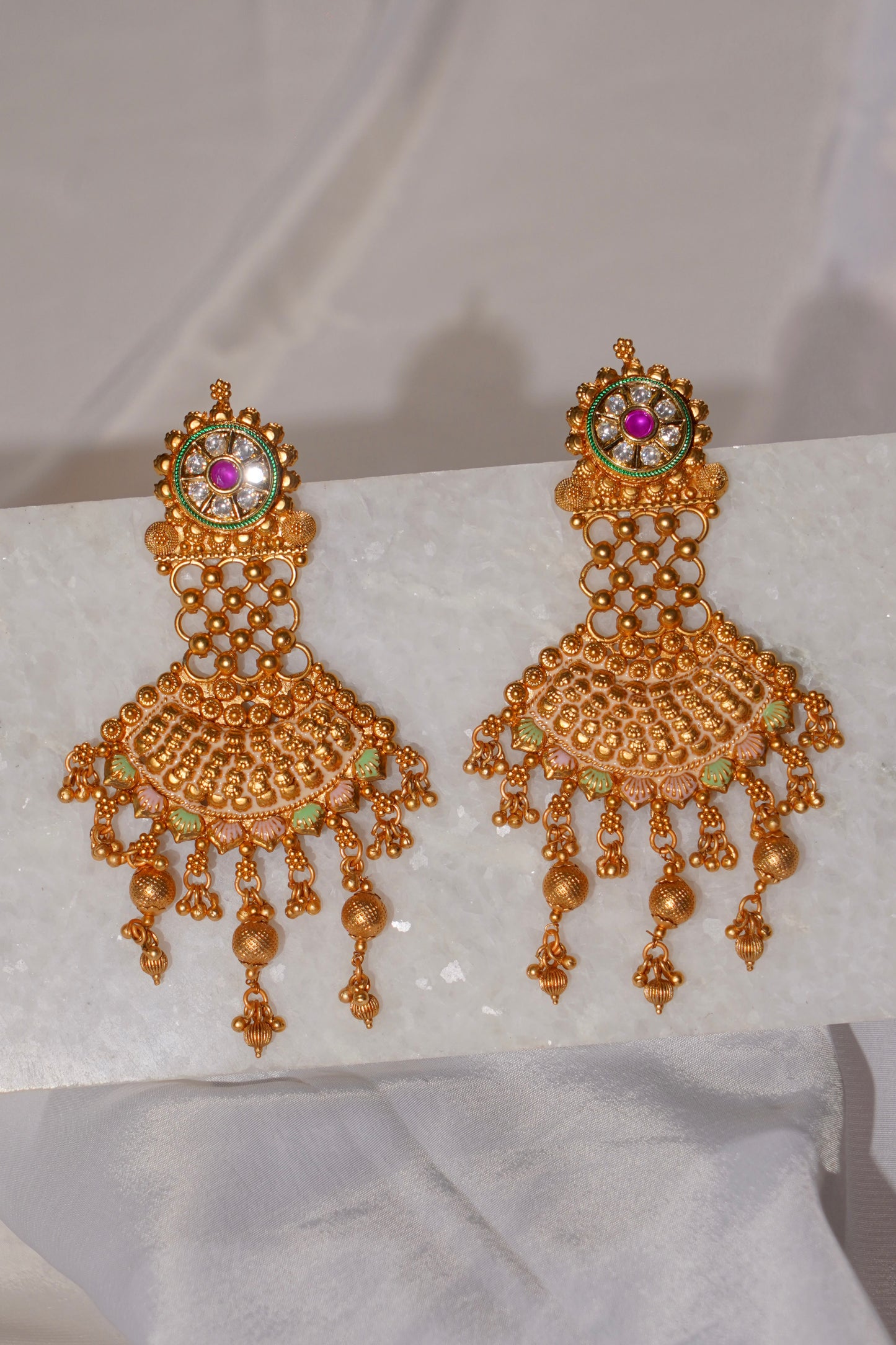 ANIKA- Gold Dangling Earrings