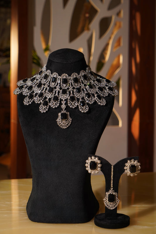 AMINA- Diamanté Accent Necklace Set