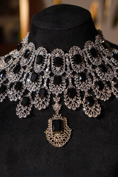 AMINA- Diamanté Accent Necklace Set
