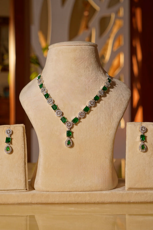 AMISHA- AD Diamanté Necklace Set