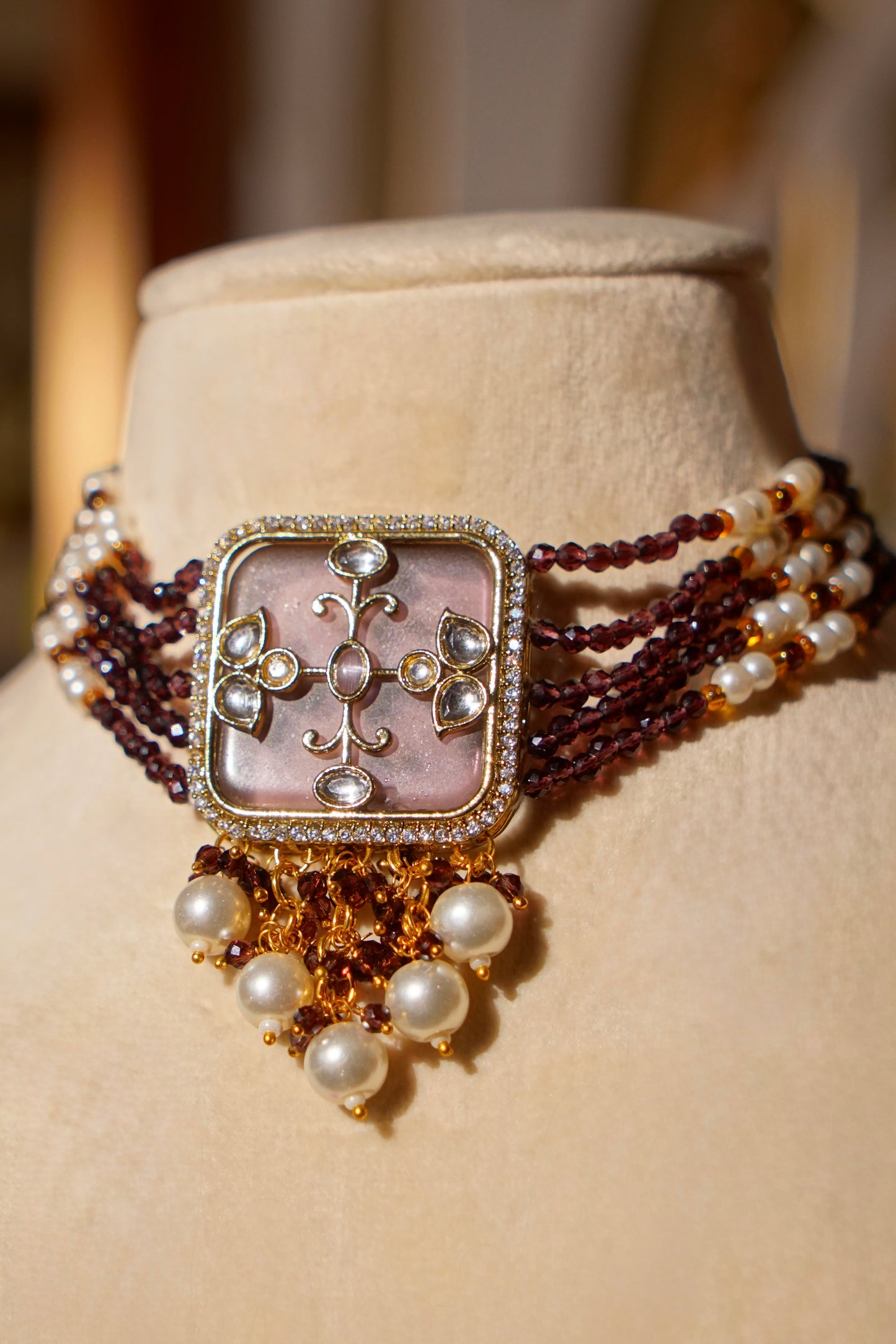 HANIYA- Kundan & Moissanite Choker Set
