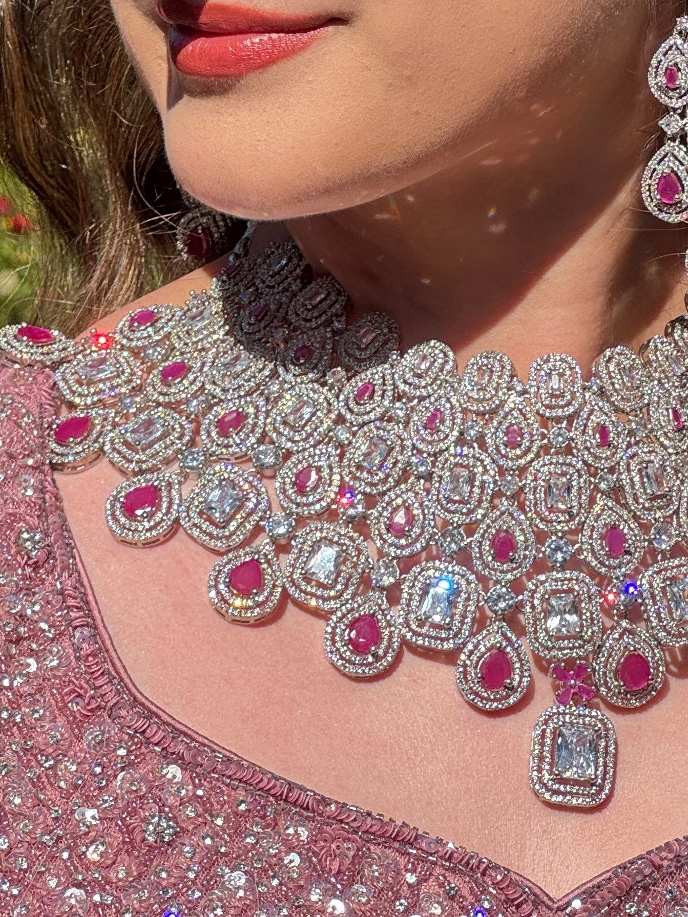 ALIA- Diamanté Accent Necklace Set