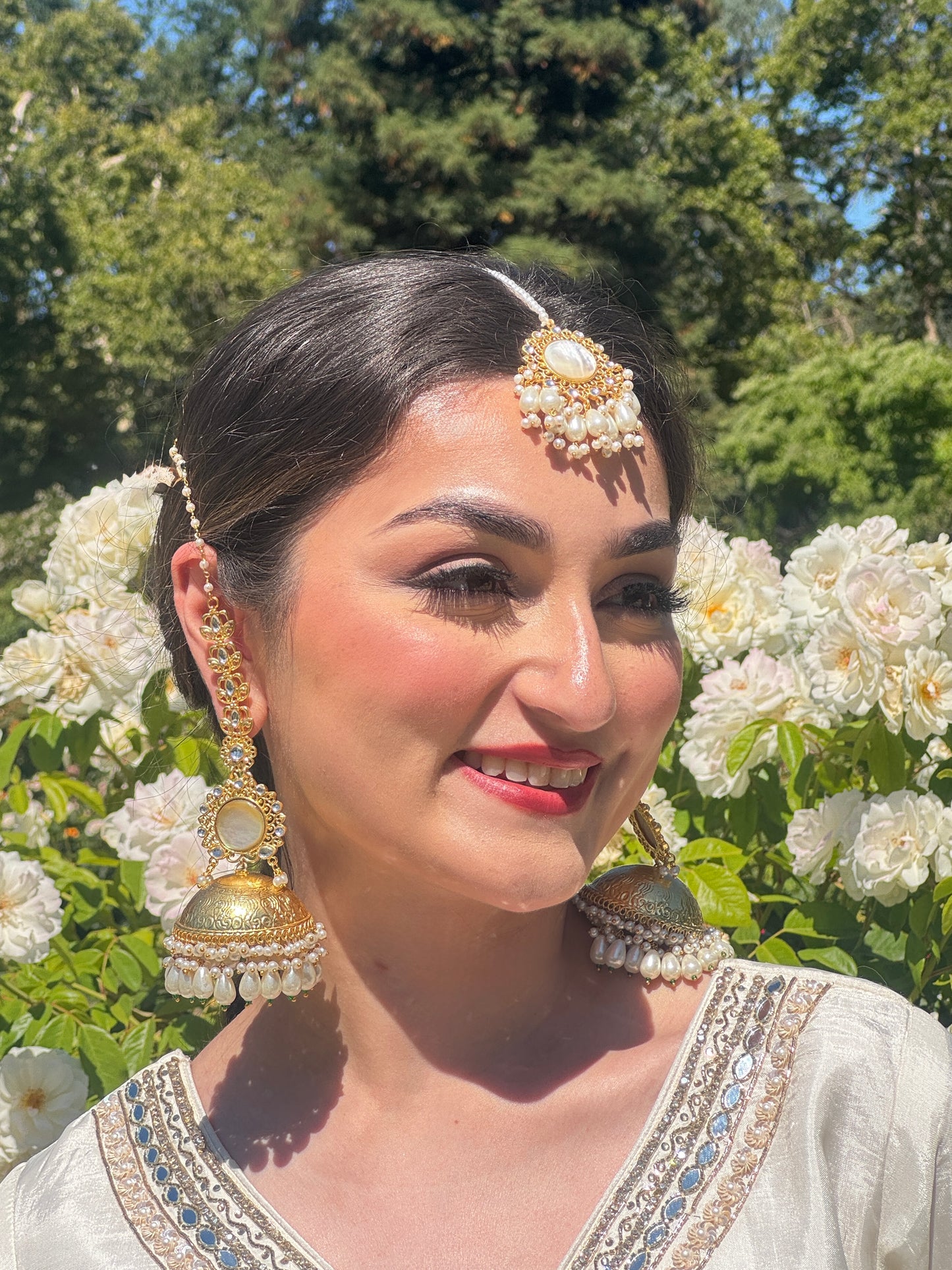 ILAHI- Jhumka Earrings with Tikka Set