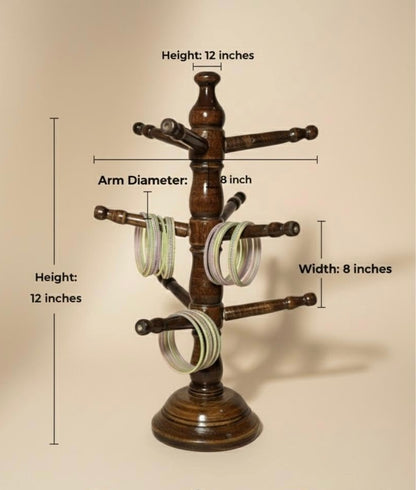 Wooden Bangle Stand (Brown)
