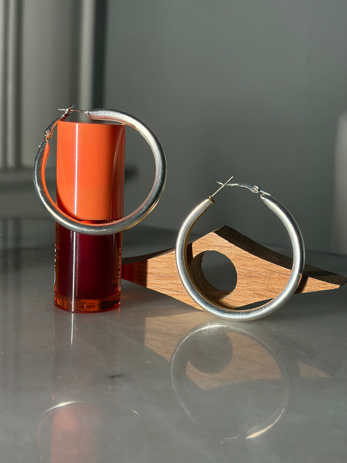 BLUSHY Hoop Earrings, view 2 — AFREEN by toor