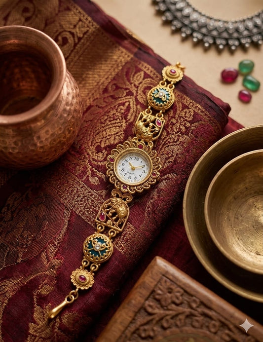 Kashmiri Watch- Handmade Gold Finish